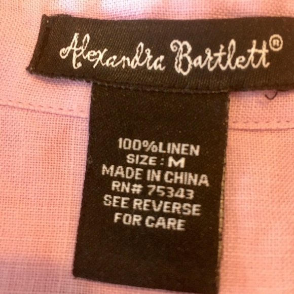 Sweet linen blouse with 3/4 sleeves - Picture 5 of 6